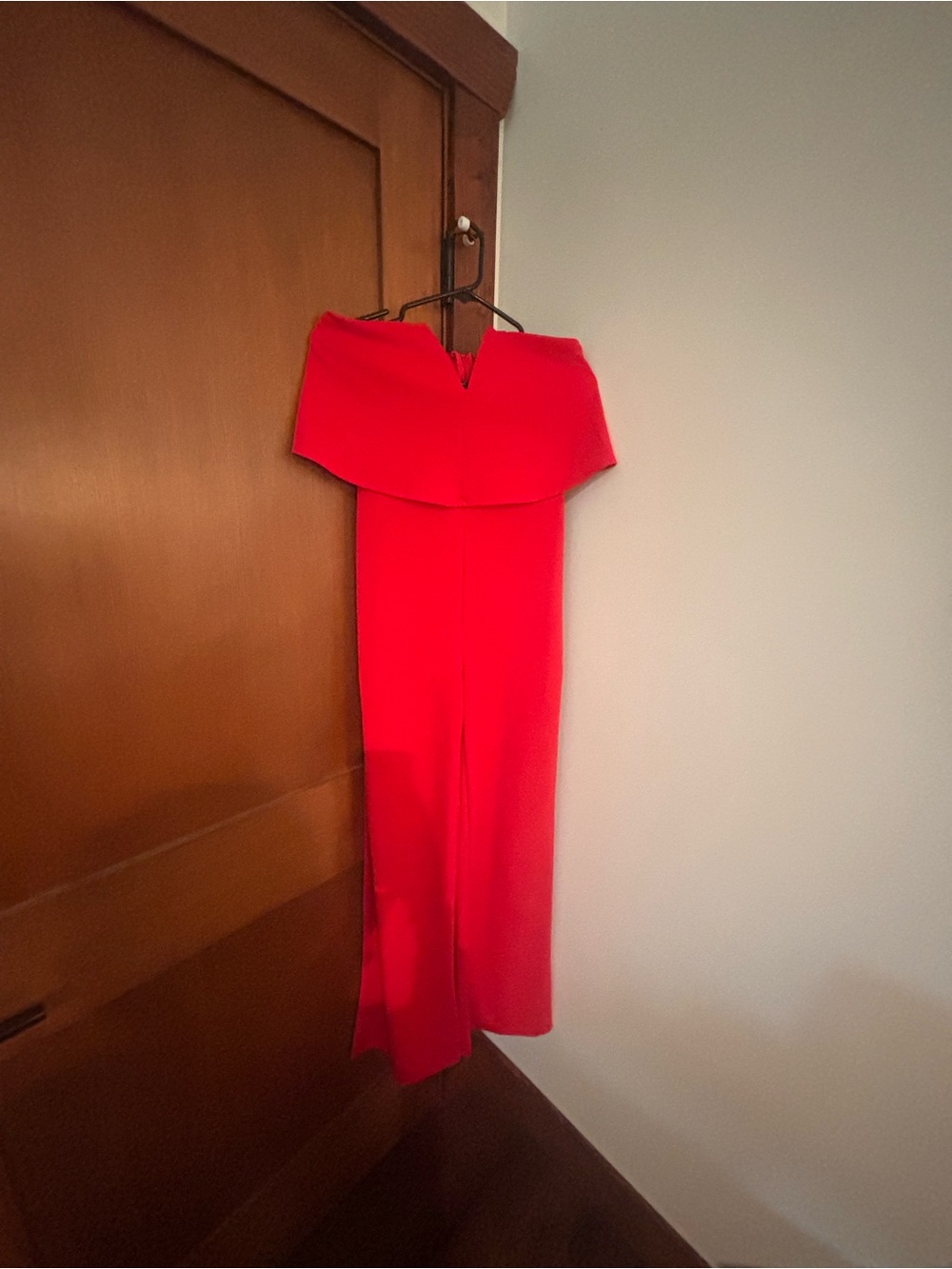 Lulu's Bold Red Off-Shoulder Wide-Leg Jumpsuit